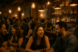 Bar animado na zona leste