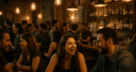 Bar animado na zona leste